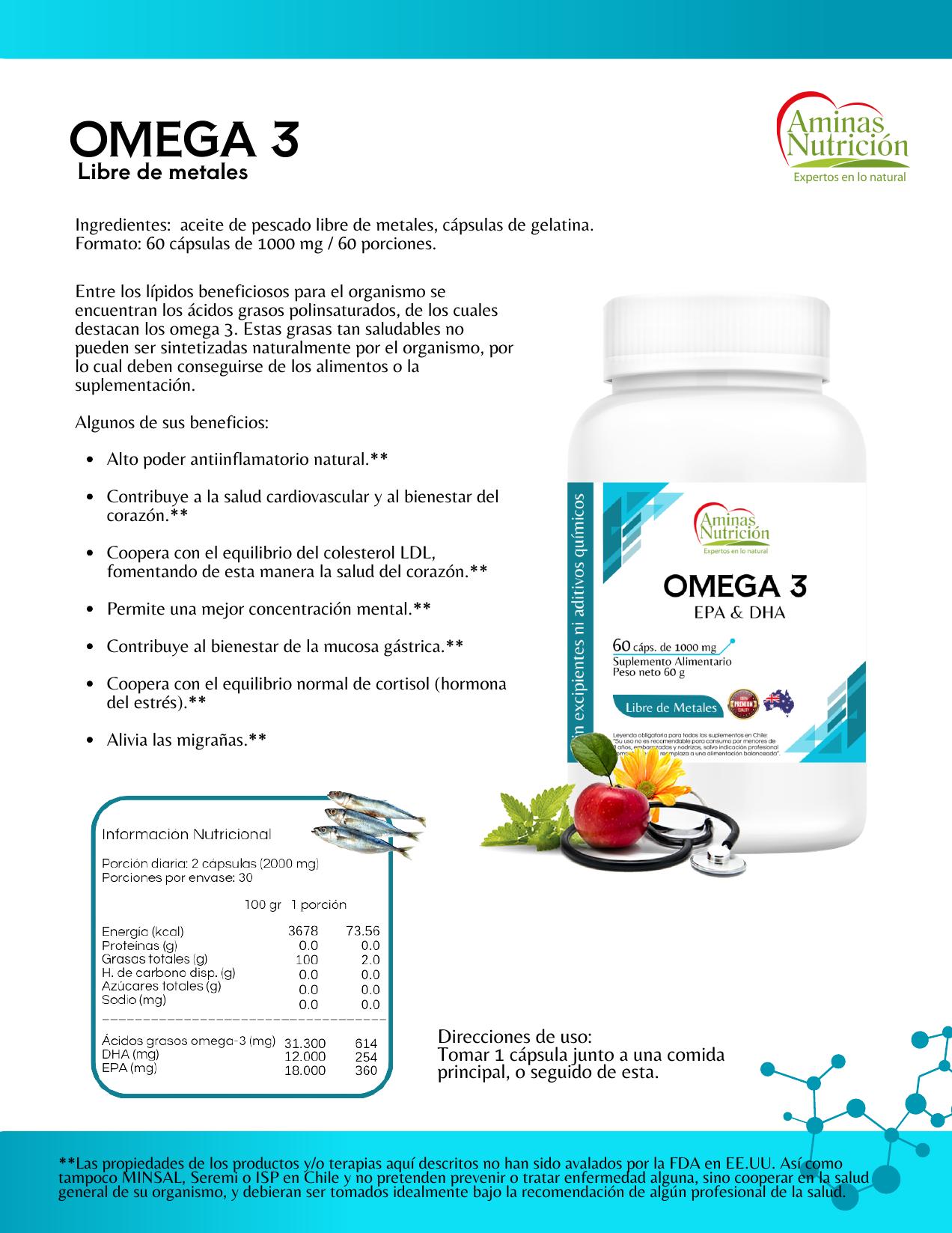 Ficha Omega 3 — Libre de metales