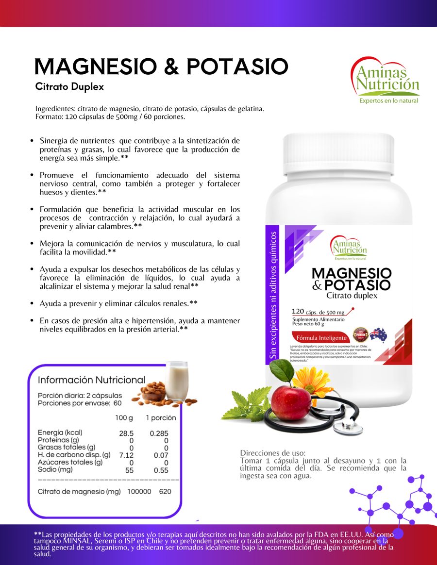 Ficha Magnesio & Potasio Citrato Duplex