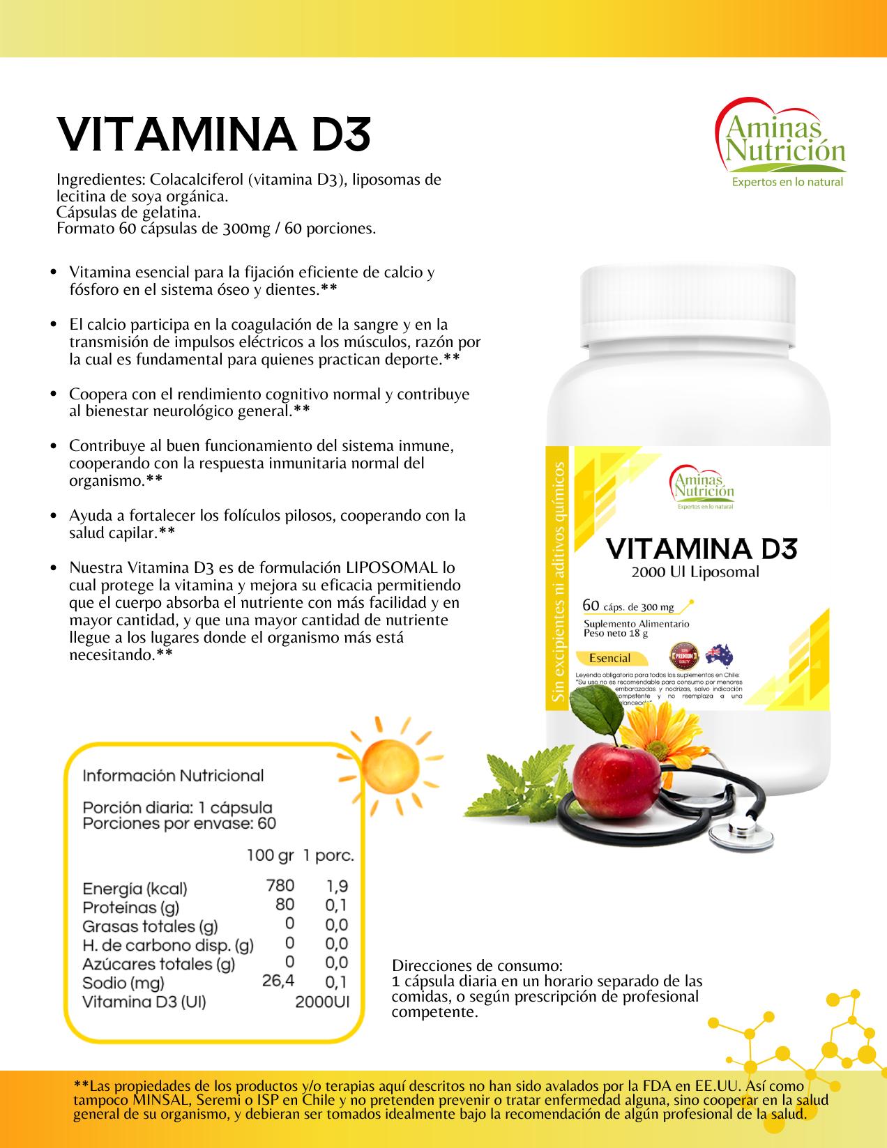 Ficha Vitamina D3 — 2000 UI Liposomal