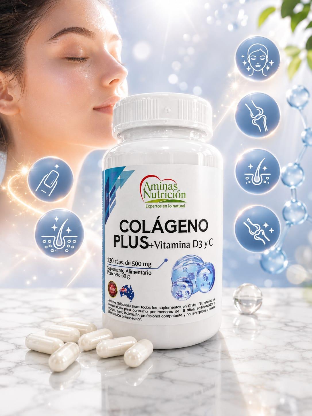 Colágeno Plus + Vitamina D3 y C — beneficios