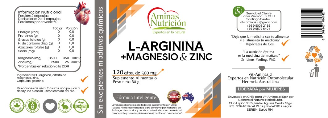 L-Arginina + Magnesio & Zinc